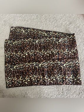 Vintage 80s Animal Print Satin Scarf